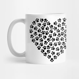 CAT PAWS HEART Black Cat Lovers Mug